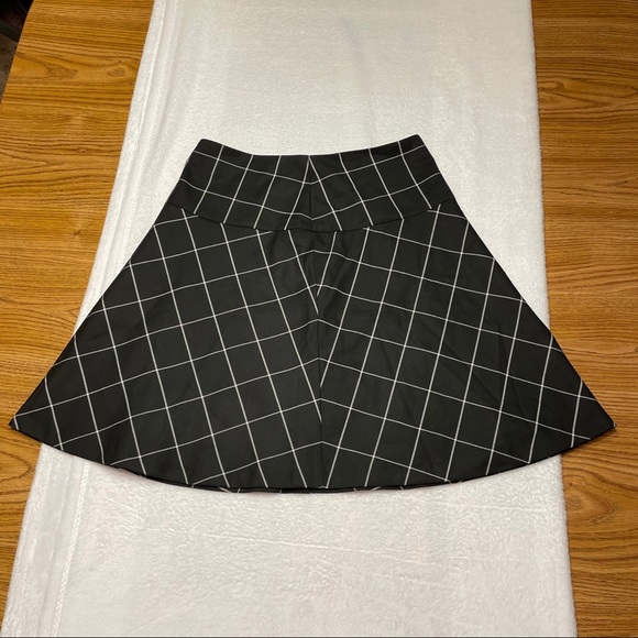 SOLD Halogen Black & White Checker A Line Skirt